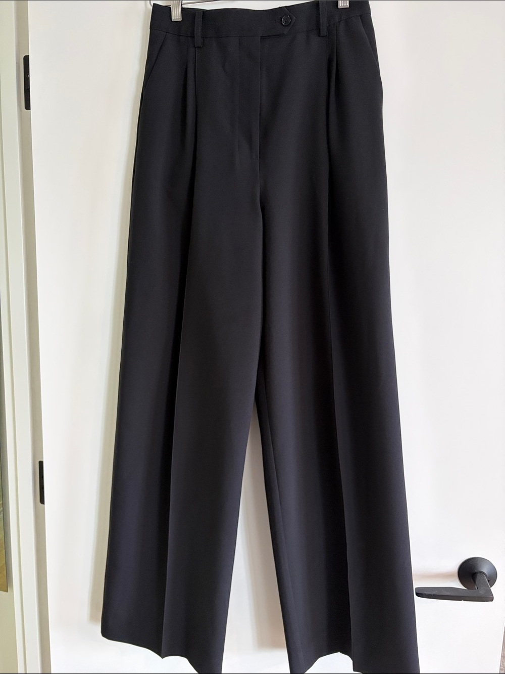 Classic Wide Leg Black Dress Pants for Women